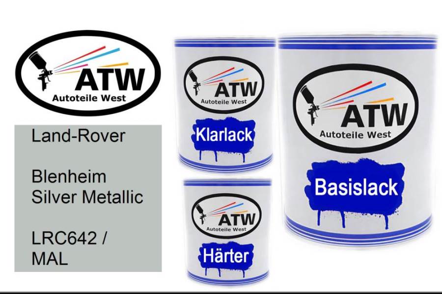 Land-Rover, Blenheim Silver Metallic, LRC642 / MAL: 1L Lackdose + 1L Klarlack + 500ml Härter - Set, von ATW Autoteile West.